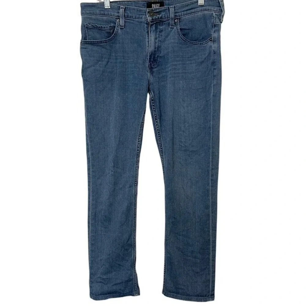 Paige Federal‎ Slim Straight Light Wash Stretch Jeans Mens 32